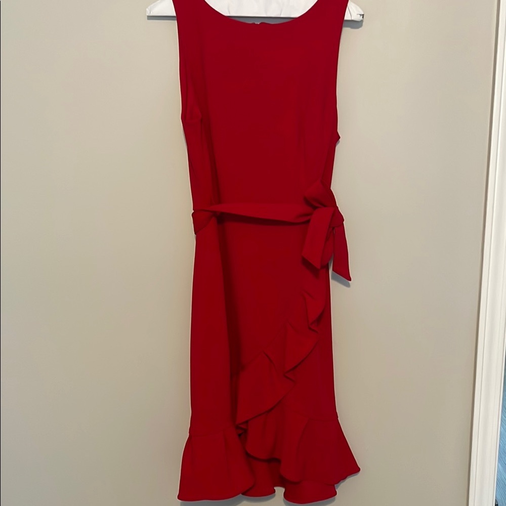 Elegant Red Sleeveless Dress - Picture 7 of 7